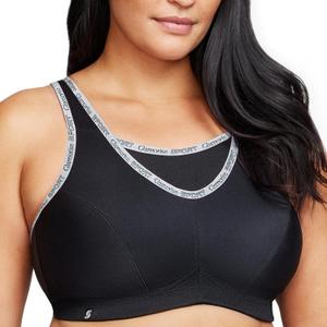 Glamorise Women's No-bounce Camisole Sports Bra Wirefree #1066 (48D, Black)