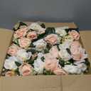 NUPTIO Flower Balls for Wedding Centrepieces - 10 Pcs 9.5in Diameter Artificial Flower Ball Arrangement Bouquet Peachy Pink & Creamy White Fake Rose Flowers Party Centerpieces for Weddings Tables