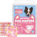 Pet Soft Female Dog Diapers - Disposable Puppy Diapers for Dogs & Cats, Ultra Absorbent for Doggy in Heat Period or Urine Incontinence, 24pcs (S, Pink)