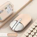 2.4G Wireless Rechargeable Mouse with USB Receiver,One Click Return to Desk,Mute Button,Power Saving, 2400DPI Optical Cute Girls Mouse for Laptop,Notebook,PC,Tablet (Cream-Colored)