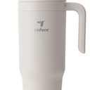 REDUCE Chiller Vacuum Insulated 40 oz Tumbler with Spill-Proof Silicone Straw - Sustainable Tritan Lid with Water Intake Markers - Soft Sit Base Travel Mug - Dishwasher Safe - Unbleached