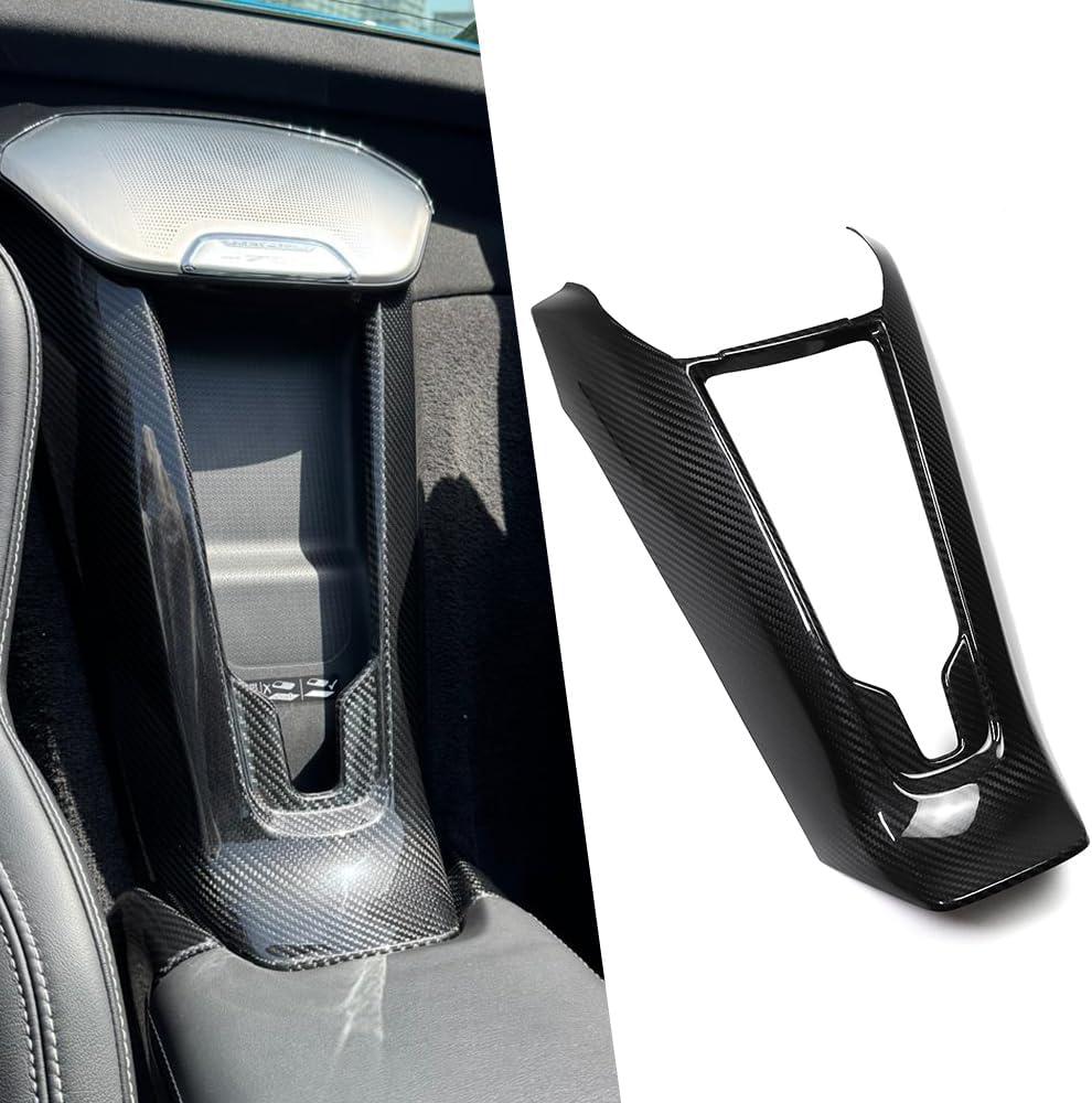 Jogon Carbon Fiber Wireless Charging Dock Shell Center Console Cover Armrest for Chevrolet Corvette C8 Stingray Coupe Z51 Z06 2020 2021 2022 2023 2024 High Glossy Black
