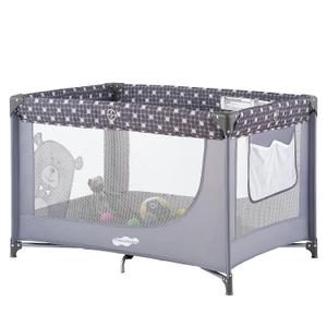 Pamo Babe Compact Pack and Play - Portable Crib for Baby, Lightweight Foldable Travel Playard with Mattress Pad & Carry Bag, Safe Breathable Travel Bed for Home, Trips & Family Visits, Cute Pattern
