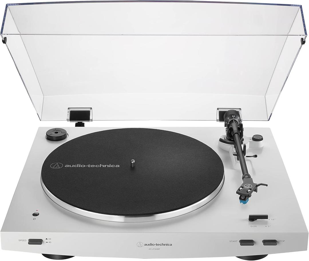 Audio-Technica Audio Technica AT-LP3XBT-WH Bluetooth Turntable Belt Drive Fully Automatic 33/45 (White) (White)