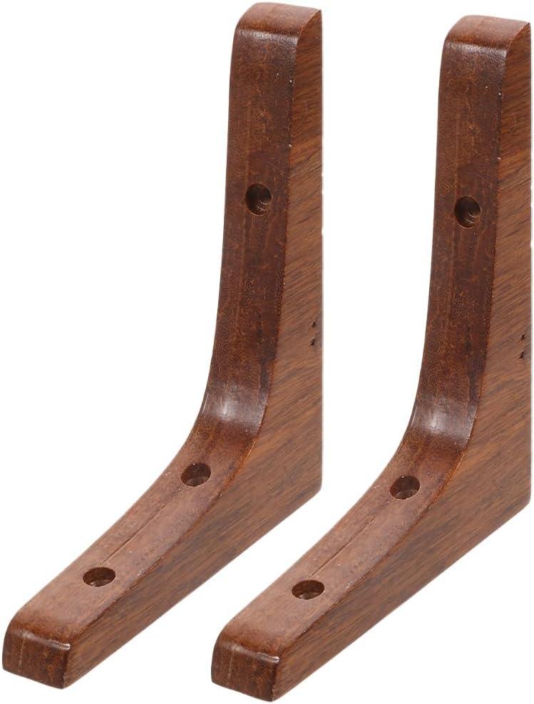 Uonlytech 2pcs Wooden Triangle Brackets Corbels, Floating Shelf Bracket L Shaped Corner Shelves Bracket Triangular Wall Panel Flower Stand for Hanging Pendant Lamp