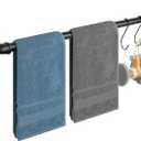 Industrial Pipe Towel Rack Towel Bar, Heavy Duty Wall Mounted Rustic Farmhouse Bath Towel Holder for Bathroom (Black, 28 inch)
