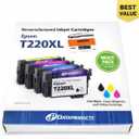 4 Pack New 220XL T220XL Ink for Epson WorkForce Black Color 220 T 220 XL Set