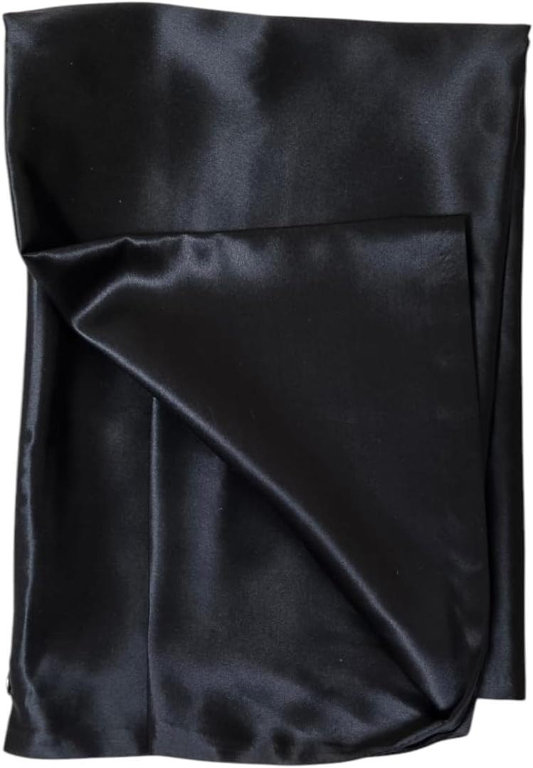 Silk Pillow case with Zipper (Black, Queen)
