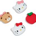 Kuitmor 4PCS Thumb Grips Caps Compatible with Switch/OLED/Lite, Kawaii Charactor Thumbs Grip, Soft Silicone Switch Joystick Cover for JonCon, Cute Cat Style, White & Red