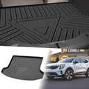Flat Face Cargo Liner Rear Trunk Mat Trunk Cargo Luggage Boot Tray Mat Stripes and Triangles Pattern for Kia Seltos KX3 2020-2021 Anti-Slip
