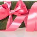 2 x 50 Yards 1 Inch Brink Pink Satin Ribbon, Single Face Polyester Solid Color Craft Fabric Ribbon for Handmade Roses, Gift Wrapping, Bouquets, Wedding, Christmas, and Party Decoration