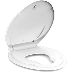 Toilet Seat Round,Toilet Seat with Toddler Seat Built in, Potty Training Toilet Seat Round Fits Both Adult and Child, with Soft Close,Easy Install and Clean - White, Round
