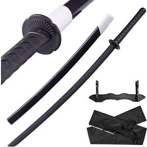 Japanese Katana Sword - Polypropylene Black Blade with Saya, Samurai Training Sword for Cosplay, 40.1 inches