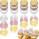 Graduation Cupcake Toppers Set, 24 Pieces, Round Gold, Rose & Silver 2024 Graduation Party Supplies Decoration