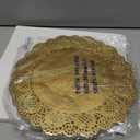 Gueevin 200 Pcs Paper Doilies for Tables Lace Round Paper Placemats Decorative Disposable Placemats Doily Pad for Dinner Plates Dessert Crafts Wedding Tableware (Gold,12 Inch)