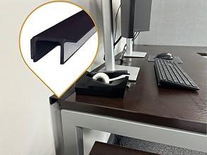 Desk to Wall Gap Filler – Desk to Wall Gap Cover, Durable PVC Plastic Office Desk Attachment, Eliminates Desk-Wall Gaps, Easy Installation, Fits Most Desks, 48 Inches, Matte Black,