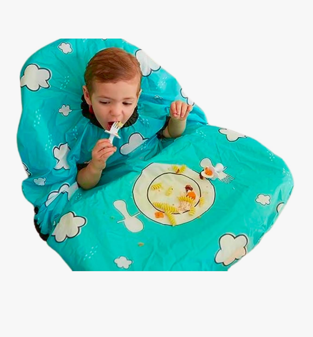 grabease Allover Waterproof Bib for Self-Feeding Infants and Toddlers, Machine Washable, Ages 6-24 Months