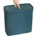 UUJOLY Small Bathroom Trash Can with Lid Slim Wastebasket Garbage Can Plastic Container Basket Trash Bin for Kitchen, Laundry Room, Office, Kids Room, Dorm, Bluish Green, 3.2 Gallon