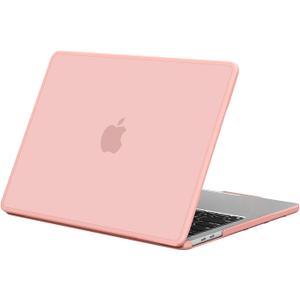 BlueSwan Anti-Cracking Hard Shell Case Compatible with MacBook Air 13 inch, M1 Chip 2018-2021 Model A2337 A2179 A1932, Anti-Fingerprint Soft TPU Bumper, Frosted Peach Pink