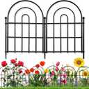 18 Pack Decorative Garden Fence Animal Barrier: 17 in(H) x 18 ft(L) Border Flower Rabbit Garden Fencing Small Arched Rustproof Metal No Dig Fence Landscape Decor for Yard