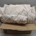 Bedsure Queen Comforter Set - Beige Comforter, Boho Tufted Shabby Chic Bedding for Kids, 3 Pieces Vintage Farmhouse Bed Set for All Seasons, Fluffy Soft Bedding with 2 Pillow Shams