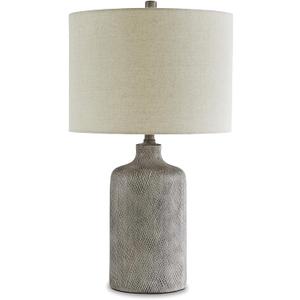 Signature Design by Ashley Linus Modern 25" Ceramic Table Lamp, Natural Stone Finish