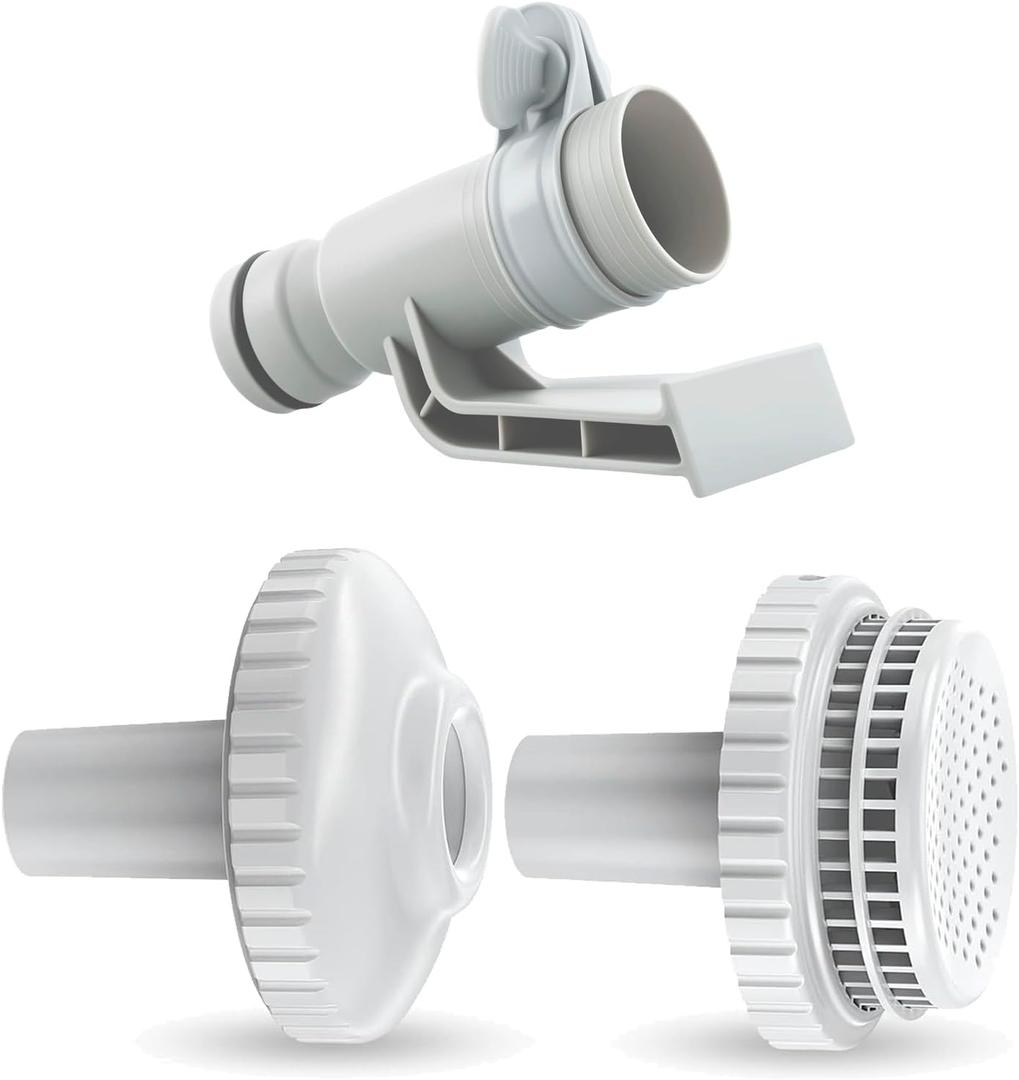 Above Ground Pool Filter Parts Kit with Swimming Pool 1.25-inch Inlet Nozzle and Outlet Filter Hose Holder