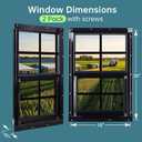 Melkus Shed Windows, 2 Pack 18"x36" Flush Mount Household Windows with Tempered Glass and Screen, Sliding Windows for Chicken Coop, Shed, Garage, Playhouse, Barn,Greenhouse, Black, 18"x36"/2pcs