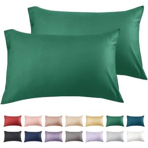 Warmstar Cotton Pillow Cases King Size Set of 2, 600 Thread Count Pillowcases 20x36 Inches, Soft Long Staple Cotton Pillowcases Breathable with Envelope Closure,Dark Green