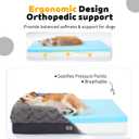 Memory Foam Dog Bed, Extra Large Orthopedic Dog Sofa with Sides and Waterproof Liner, Washable Bolster Pet Bed Couch with Removable Cover, Jumbo | 50 inch, Dark Gray