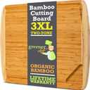 GREENER CHEF 30 Inch 3XL Extra Large Bamboo Cutting Board with Lifetime Replacements - Oversized Stove Top Cover, Noodle Board, Meat Carving, and Charcuterie Board (30"L x 20"W, Two-Tone)