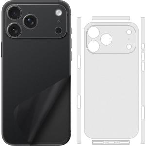 2 Pack for iPhone 17 Pro Max Skin Wrap Using 3M Transparent Matte Carbon Fiber Sparkle Phone Sticker Film Vinyl Decal Glass Protector for Back Side
