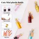 100 Pcs Mini Liquor Bottles, 1.7oz Shot Bottle with Caps 50ml Plastic Spirit Bottles, 4 Liquid Funnels, Kraft Tags, Brush and String, for Wedding, Baby Banquet, PartyGold Cap