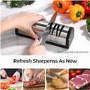 Narcissus Knife Sharpener, Professional 2 Stage Electric Knife Sharpener for Quick Sharpening & Polishing, with Scissors Sharpener and Metal Dust Collection Box, Stainless Steel, Silver