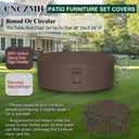 CNCZMH Heavy Duty Patio Furniture Covers Waterproof, 600D Round Outdoor Furniture Cover Waterproof for Sectional Sofa Couch, Outdoor Dining Table and Chair Set Covers 48"DIA x 28"H, Brown