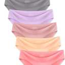 MISSWHO Seamless Womens Underwear Bikini No Show Soft Comfortable Invisibles Briefs Low Rise Hipster Panties 6 Pack (L)