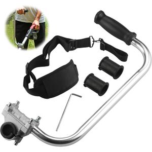String Trimmers Handle with Shoulder Strap Harness, Weed Eater Handle Extension with Bracket Clamp, Ergonomic Trimmer Grip, Weed Wacker Attachments Aluminum Lawn Trimmer Grip for Landscaping, Lawn Care