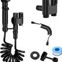 Handheld Bidet Sprayer for Toilet,1-In-2-Out Dual Control Valve,Mini Toilet Faucet Sprayer Kit Butt Washer,Hand Shower Bidet Attachment for Washing Machine and Toilet (Black)