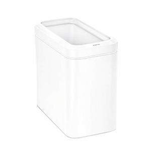 simplehuman Slim Open Trash Can, 25L, 6.6 Gallon, Commercial Office for Conference Rooms, Hotel Rooms, Reception, Heavy Duty Stainless Steel, ADA-Compliant, White