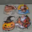 Nuogo 5 Pieces Christmas Paper Towel Holder Santa Claus Kitchen Decoration Christmas Sled Paper Towel Holder Metal Toilet Accessories for Xmas Bathroom Indoor Decorations