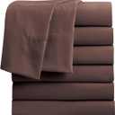 FreshCulture King Flat Sheets Only, Pack of 6, Soft Microfiber Bedding Sheets for Home, Salons, Hotels, Bulk Flat Sheets Only King Size (Brown)