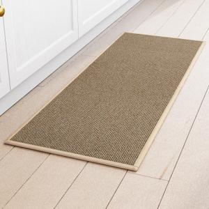 Kitchen Mat 1 PCS, Cushioned Non Slip Rugs for Kitchen Floor, Absorbent Runner Comfort Standing Mats Washable for Kitchen, Office, Home (Brown, 17.3"x60")