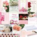 Motiskyy 50 Pack Christian Anniversary Cards with Envelopes Religious Happy Anniversary Cards Bulk with Scripture for Couple Parents Celebrating Anniversary(Rose)