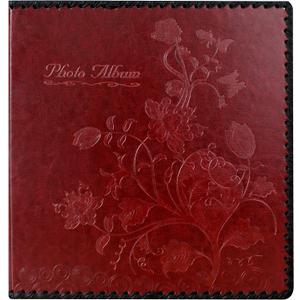 Photo Album Book, Family Album Self Adhesive Scrapbook, Leather Cover, Holds 3x5, 4x6, 5x7, 6x8, 8x10 Photos (Wine Red, Large)