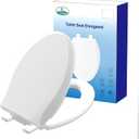 Elongated Toilet Seat Soft Close, Bottom Fixing/Top Fixing 2 Mount Way Easy Installation,4 Anti Slip Pad, Compatible Oval Shape, PP Material Easy Clean, White