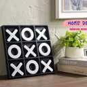 Tic Tac Toe Games, Textured Silver 11.6'', Family Puzzle Table Top Games for All Ages, Kids Birthday Return Gifts Coffee Table Home Decor