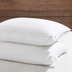 downluxe Down Alternative Pillows King Size Set of 2 - Hotel Collection Soft Bed Pillows for Sleeping, Perfect for Side, Back and Stomach Sleepers, 20 X 36 (Horizontal Stripes)
