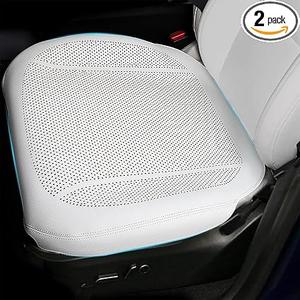 2PCS Nappa Leather Front Seat Covers for Tesla Model 3/Y 2017‑2023
Car Accessories, Breathable Non‑Slip Full Cover Bottom Seat Protectors Cushion, White, Not fit for 2024‑2026 Model 3/Y