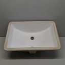 Undermount Bathroom Sink Rectangle, Hugsleek Interior Bowl Size 18.3 x 12.3 inch White Porcelain Ceramic Vessel Sink Under Counter Exterior Size 20x14in Rectangular Bath Sink Basin Lavatory Fireclay