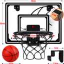 Basketball Hoop Indoor for Kids,LED Light Mini Basketball Hoop with 3 Balls & Electronic Scoreboard,Over The Door Basketball Hoop,Basketball Boy Toys Gift for Kids 3-12 Year Old Boys Girls Teen